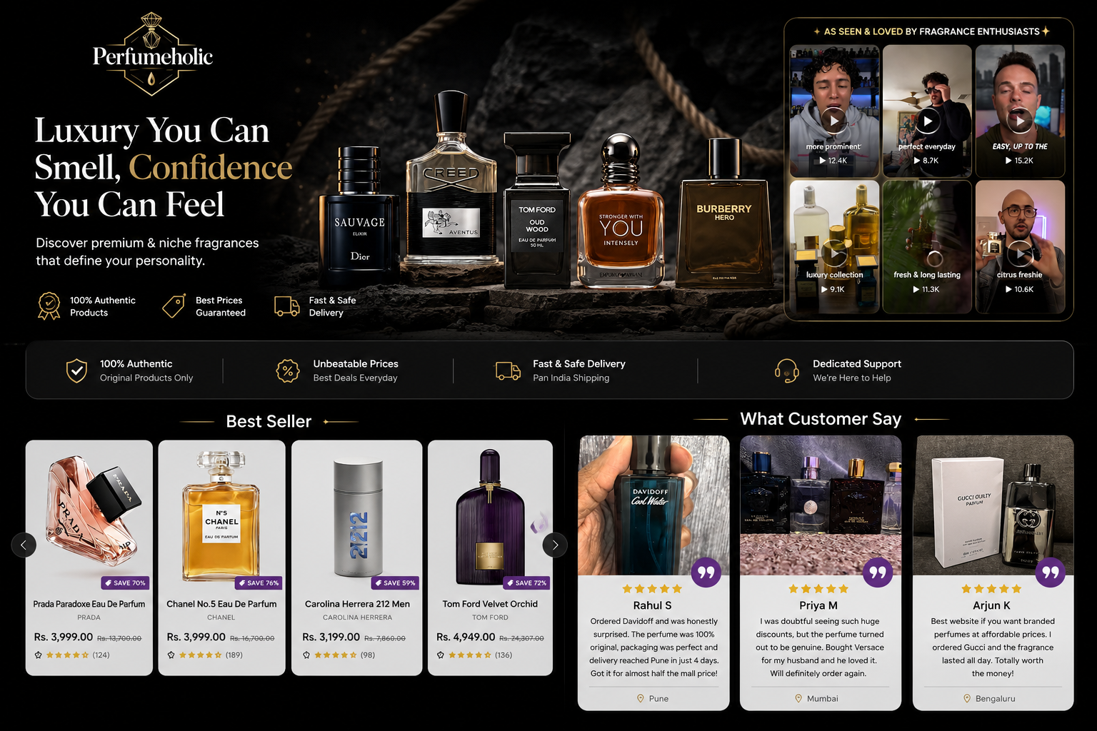 Perfumeholic — discount fragrance e-commerce store preview