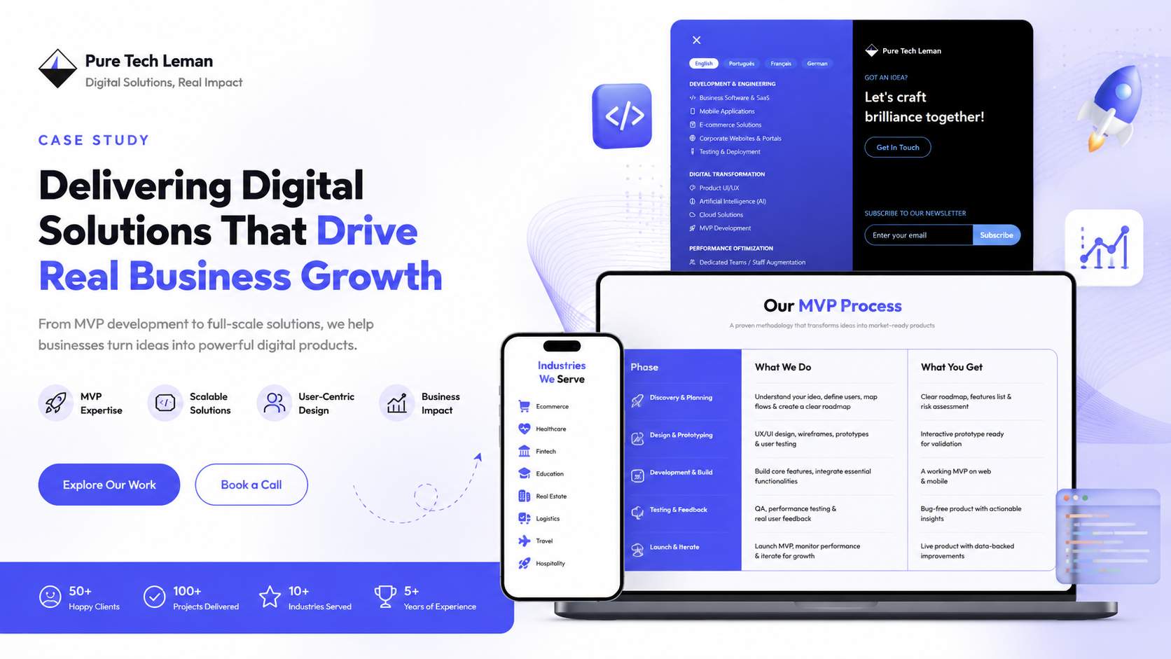 Pure Tech Leman — digital studio website preview