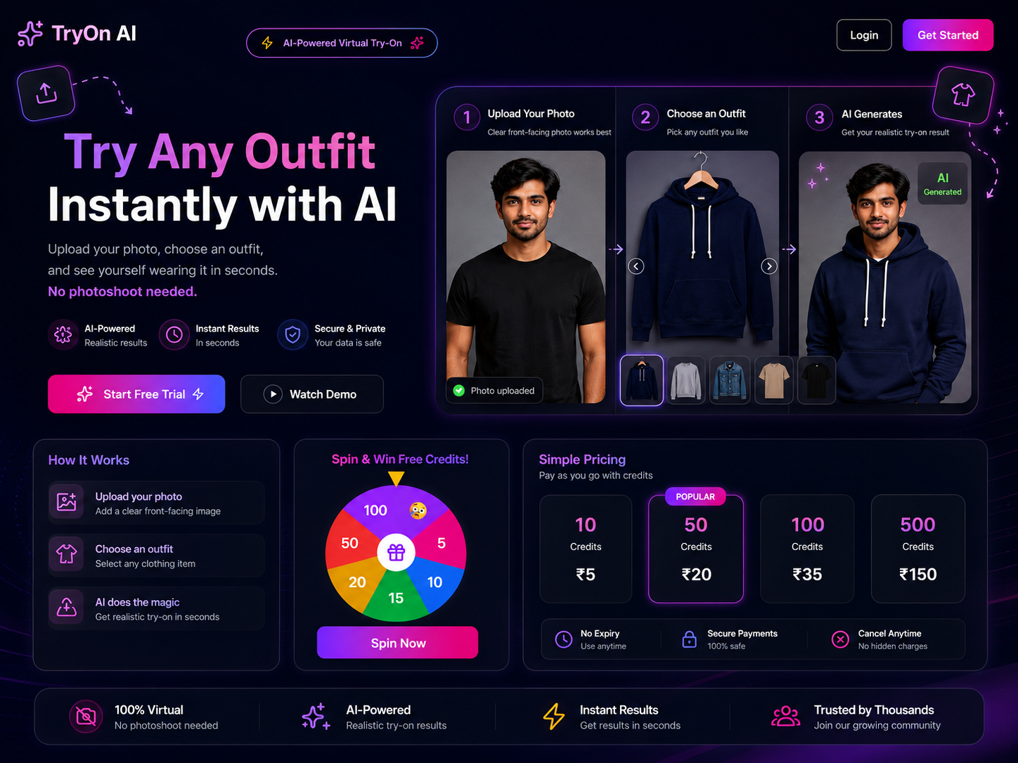 TryOn AI — virtual outfit try-on preview