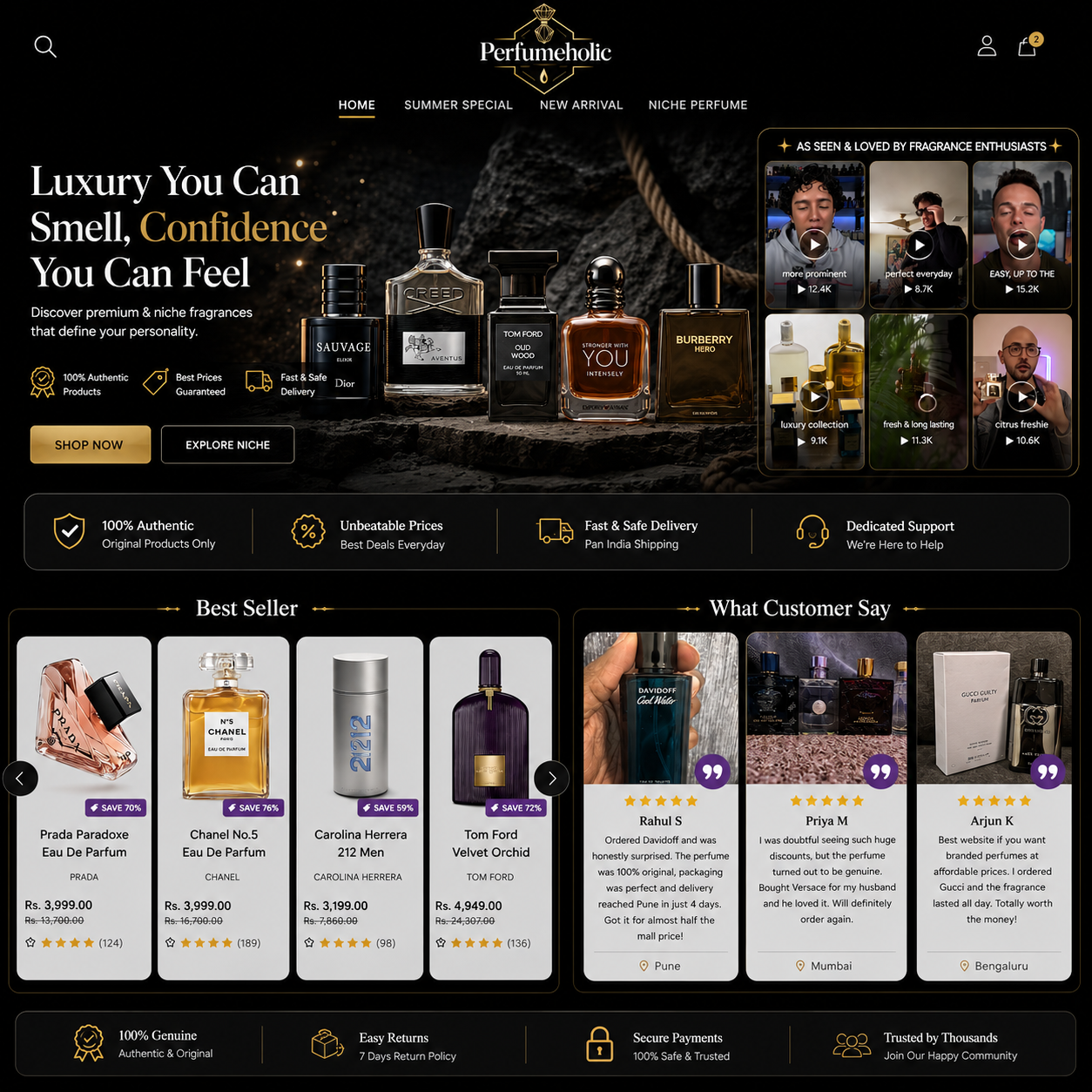 Perfumeholic — discount fragrance e-commerce store preview