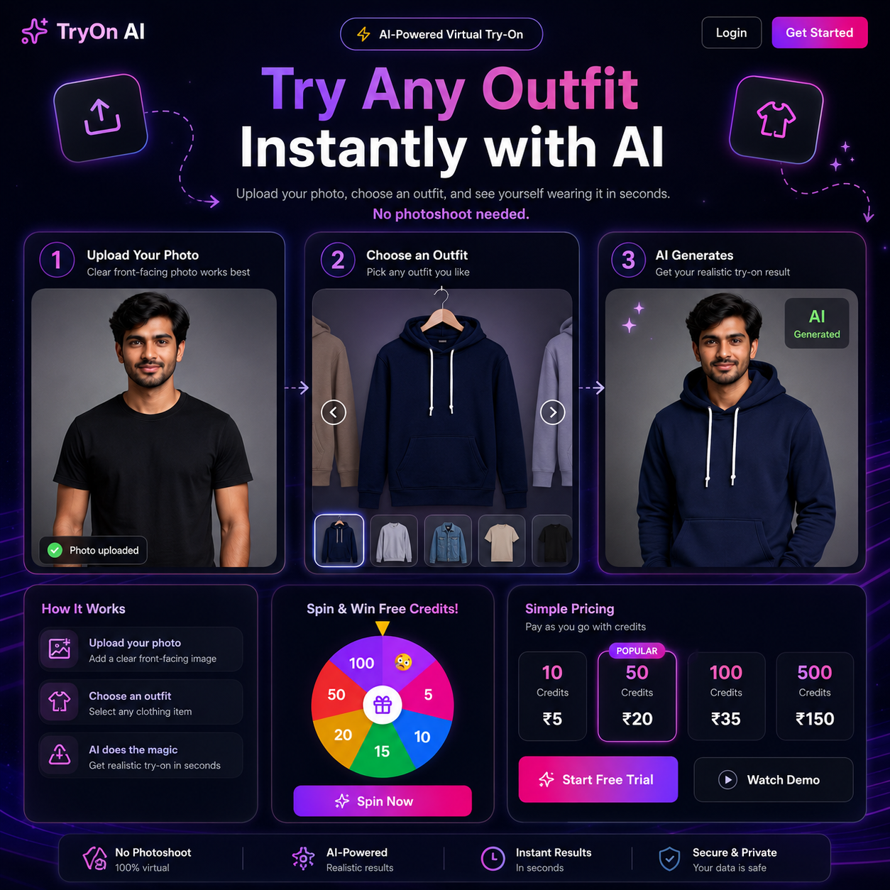 TryOn AI — virtual outfit try-on preview