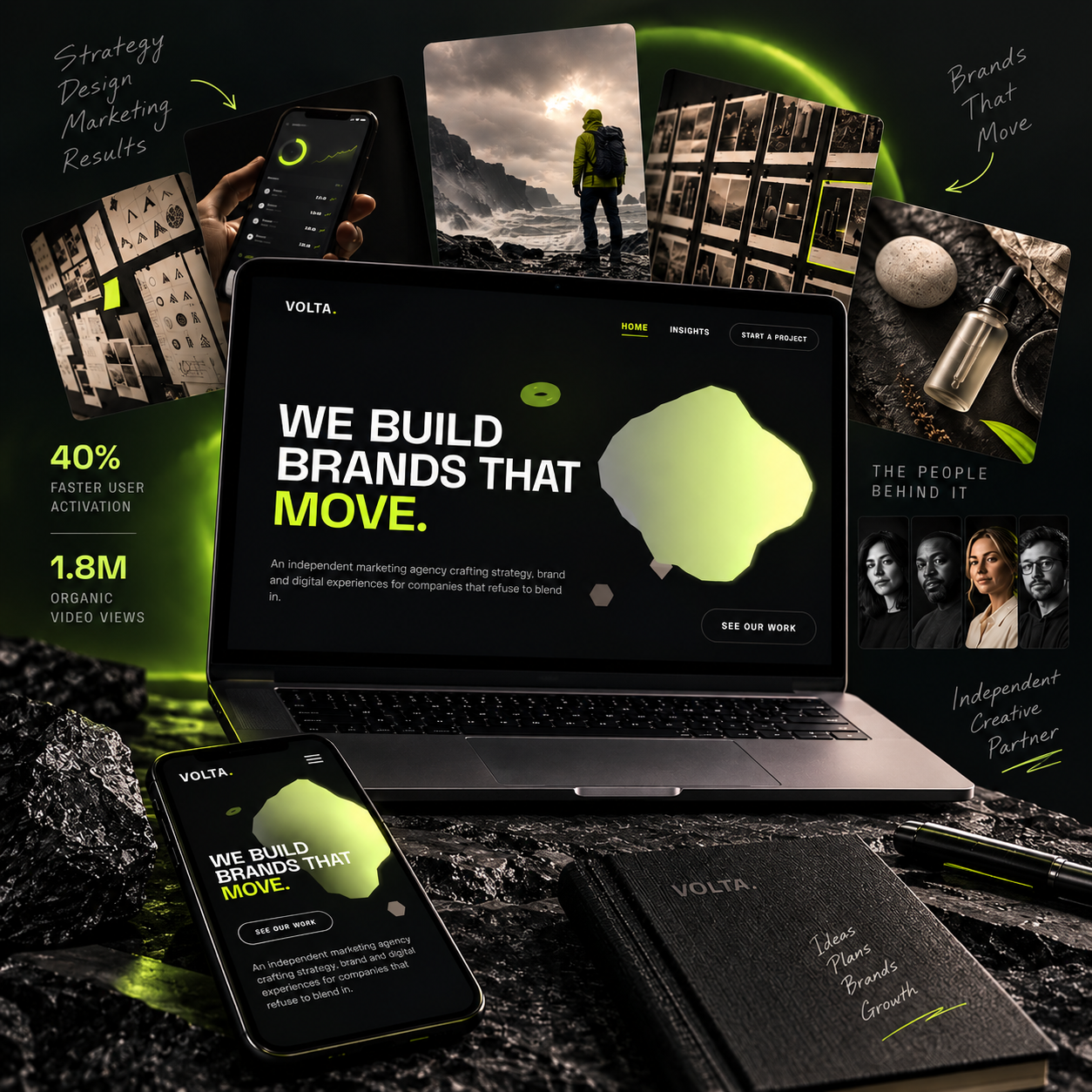 Volta — brand & marketing agency website preview